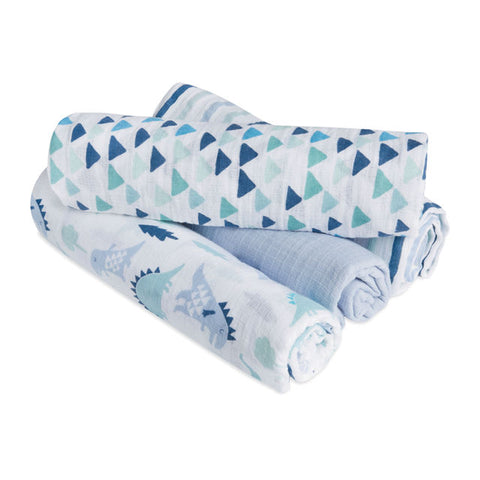 Aden and Anais Swaddle plus Dinos 4 pack. 12% discount.