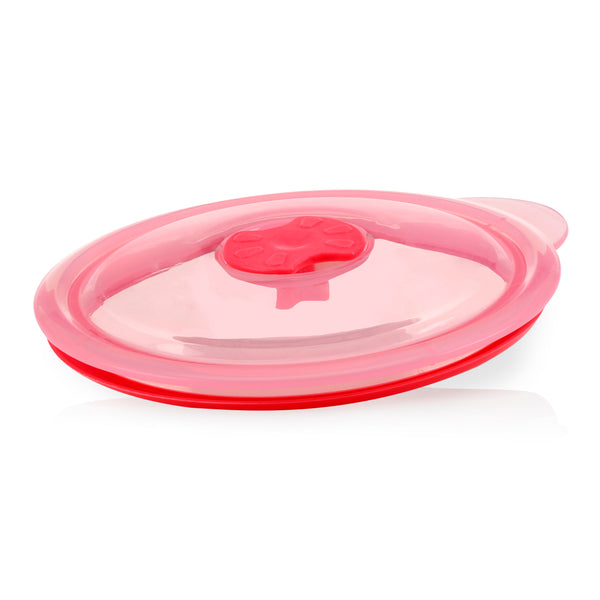 Nuby HK Sale Large Stainless Steel Suction Bowl with Water Reservoir and Lid-Pink